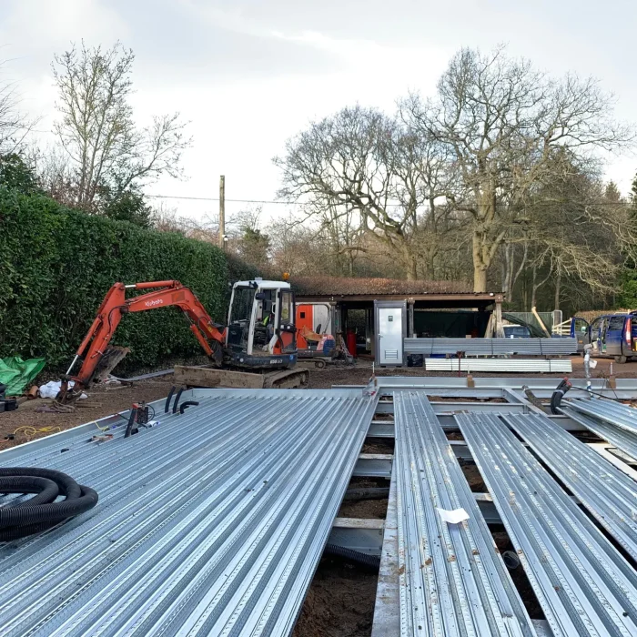 RC Slab on steel deck and ring beam with screw piles 3