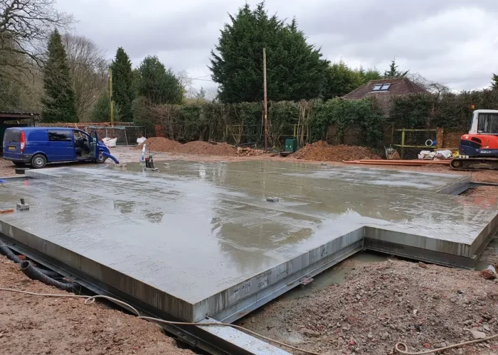 RC Slab on steel deck and ring beam with screw piles 4